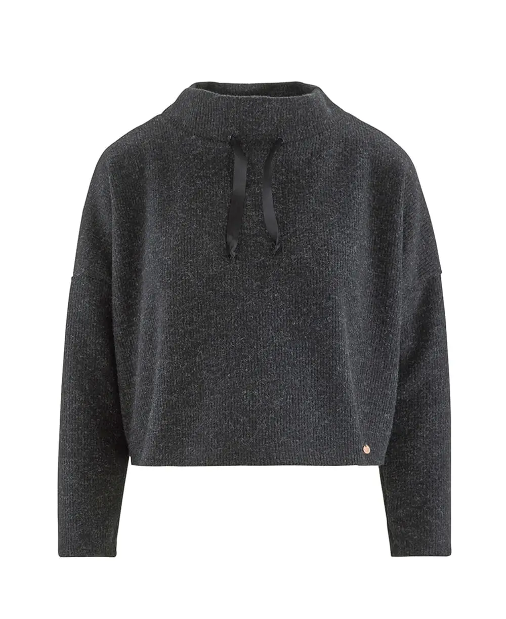 Sweat crop top de maternité et d'allaitement Sweet Home - Noir - Image 5