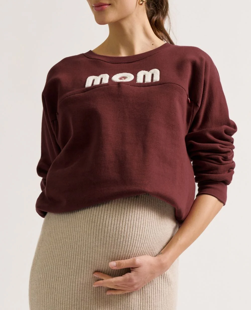 Sweat de grossesse et allaitement Mom - Prune - Image 3