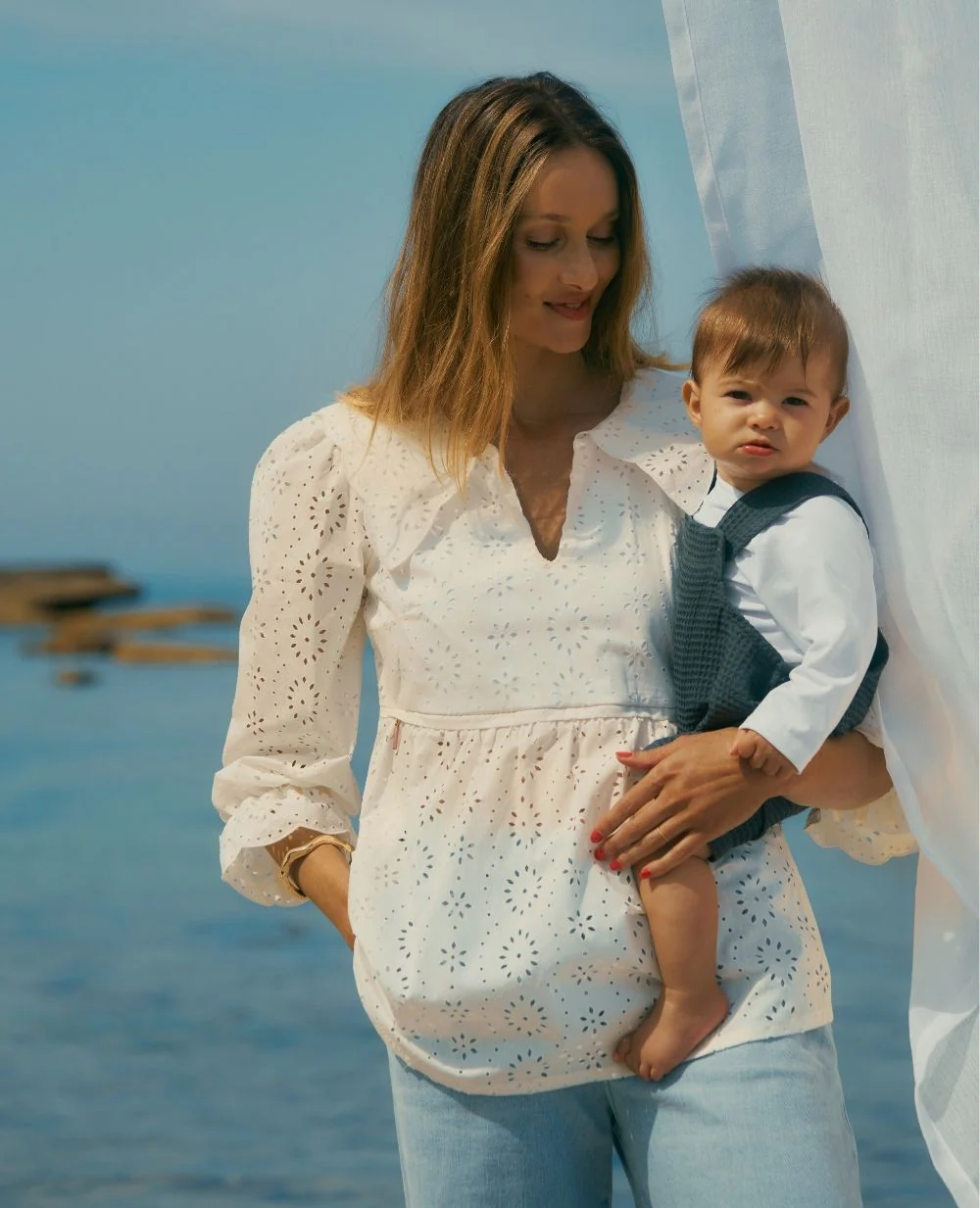 T-shirt de bain anti-uv bébé Marty - Blanc - Image 4