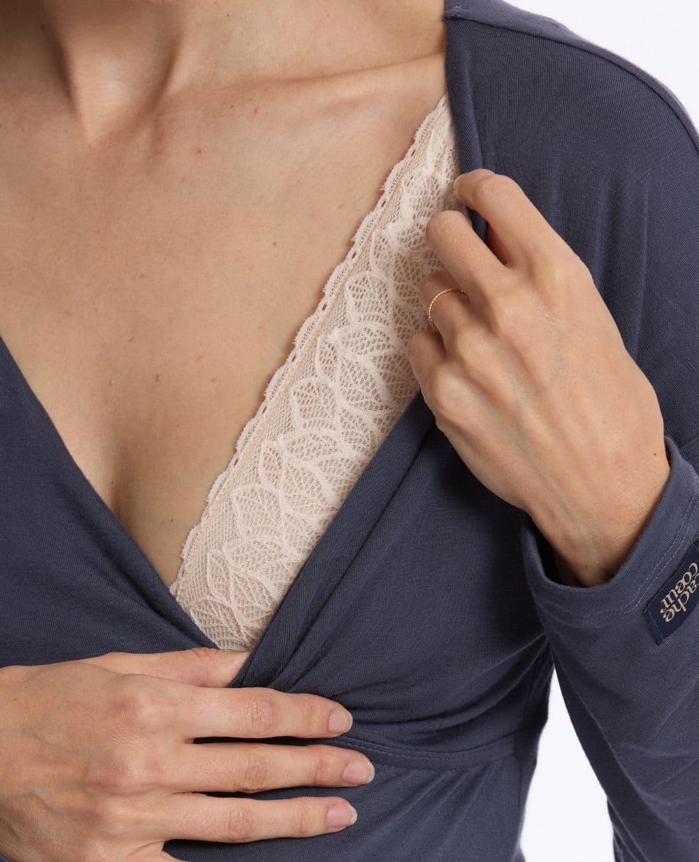 T-shirt manches longues de grossesse et d’allaitement Louna - Bleu nuit - Image 5