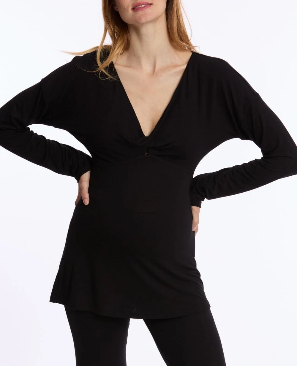 T-shirt manches longues de grossesse et d’allaitement Louna - Noir - Image 5