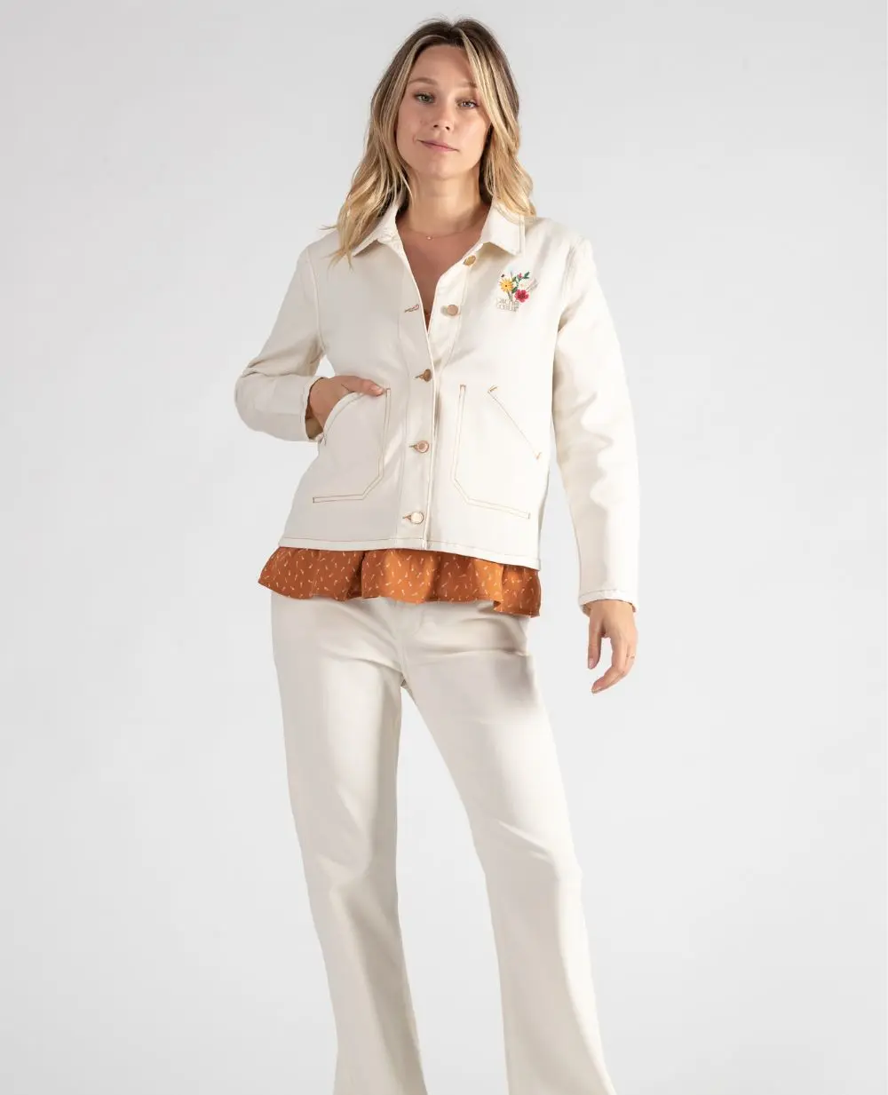 Veste Jean de maternité Romy - Beige - Image 4