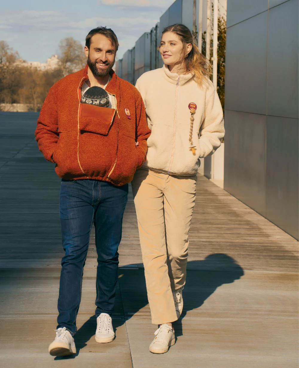 Veste polaire mixte de grossesse et portage Sasha - Beige - Image 11