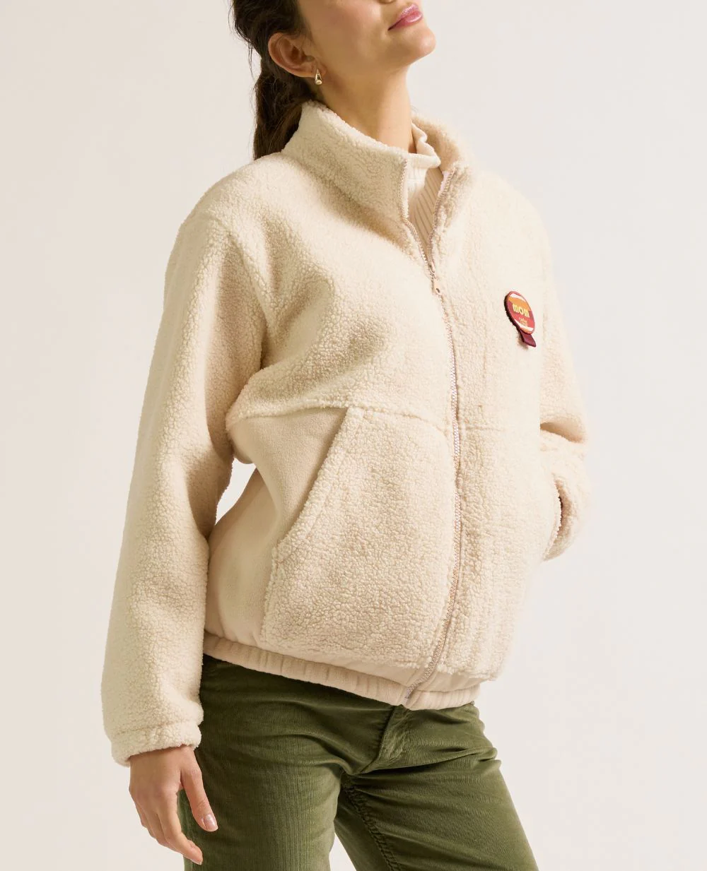Veste polaire mixte de grossesse et portage Sasha - Beige - Image 6