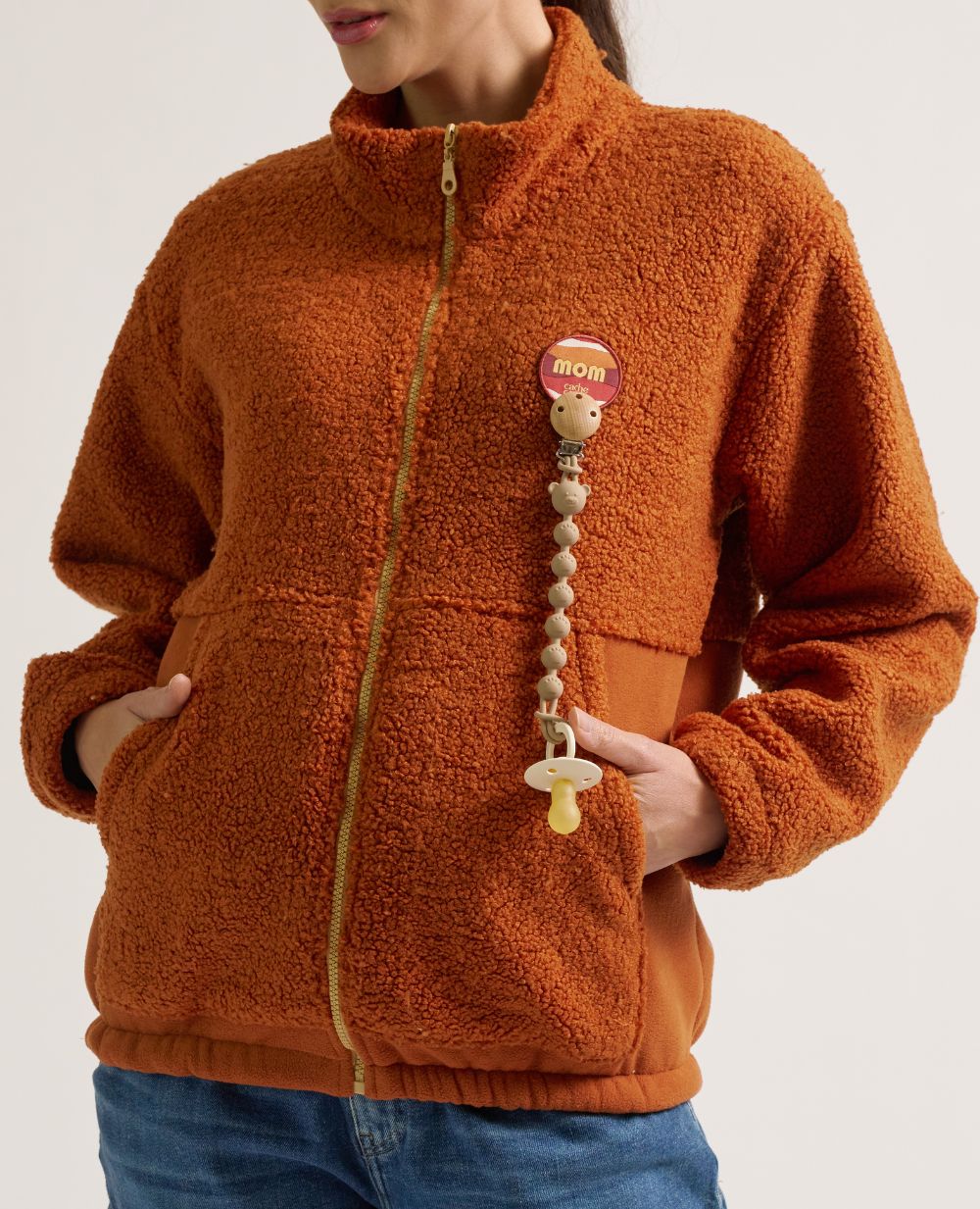 Veste polaire de grossesse et portage Sasha - Cuivre - Image 3